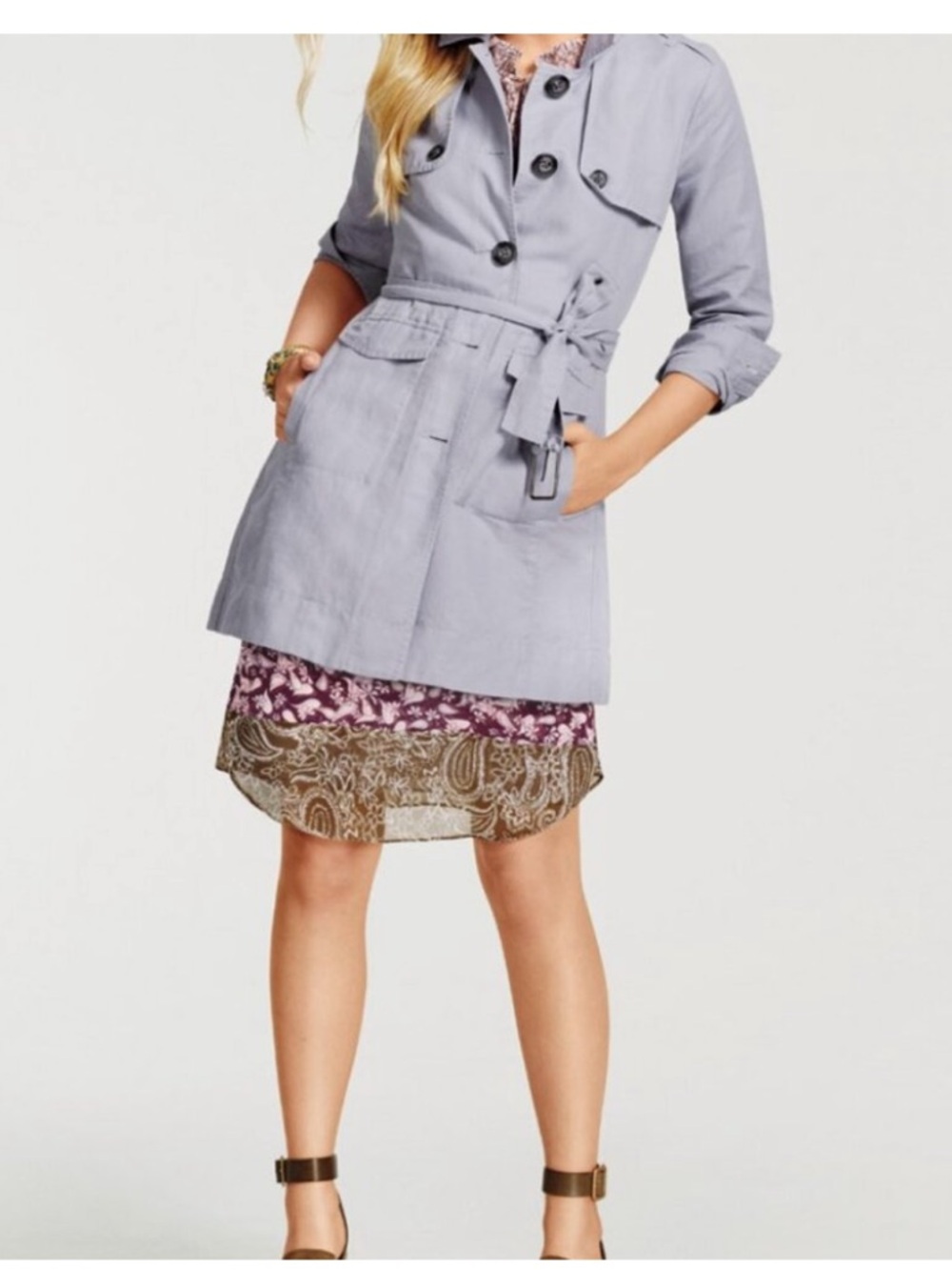 Cabi Tanner Trench Jacket -Lightweight in light Blue